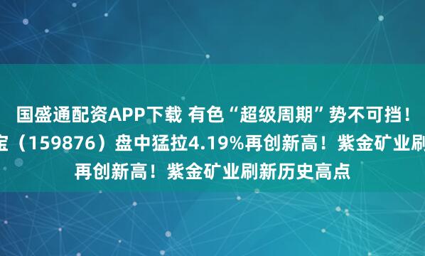 国盛通配资APP下载 有色“超级周期”势不可挡！有色ETF华宝（159876）盘中猛拉4.19%再创新高！紫金矿业刷新历史高点